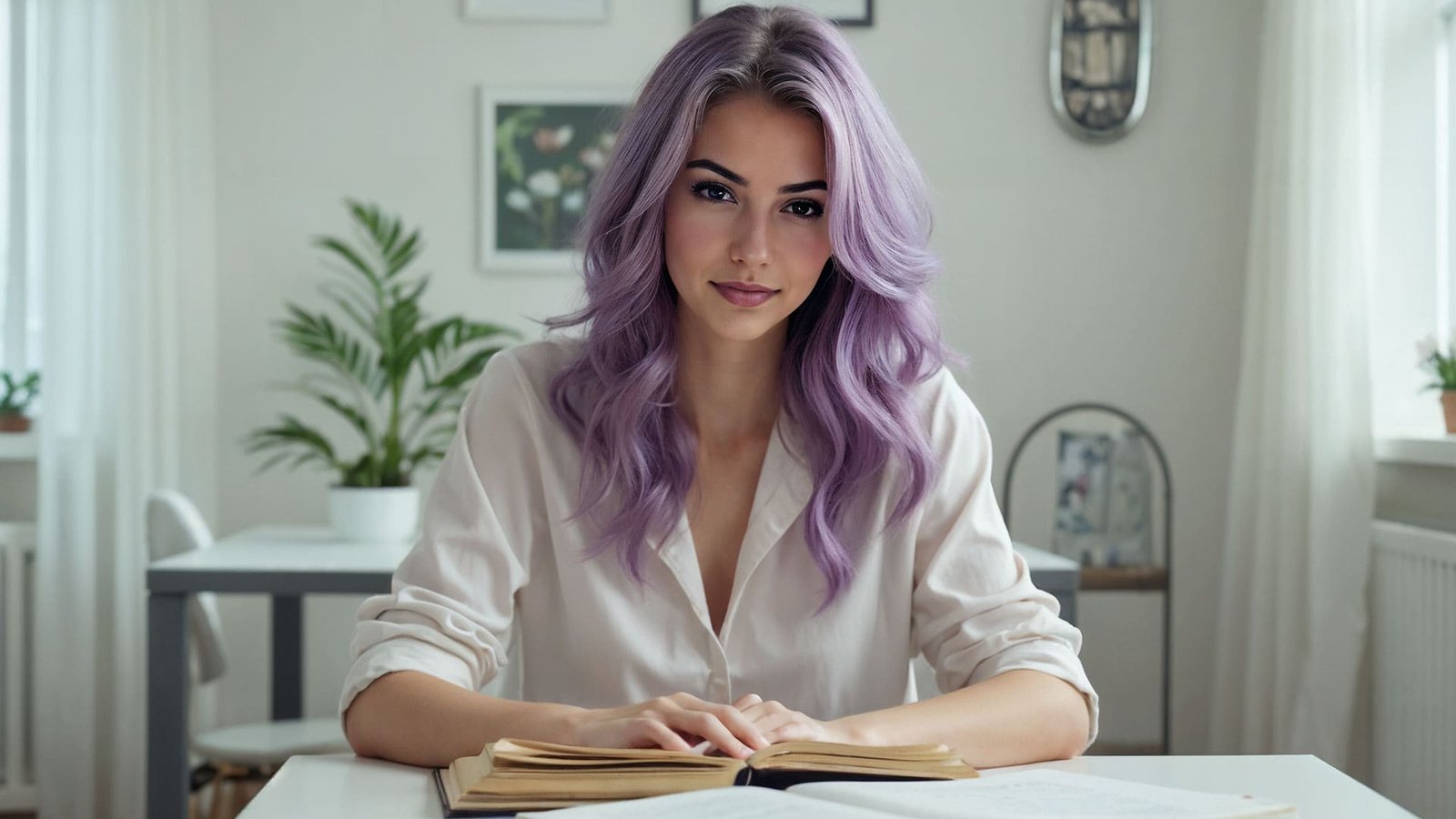 lyra kade at her desk